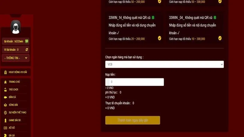 Hướng dẫn nạp tiền vào tài khoản game cho người chơi